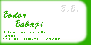 bodor babaji business card
